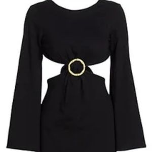 No Pise La Grama Olimpia Fringed Cotton Dress (Black)